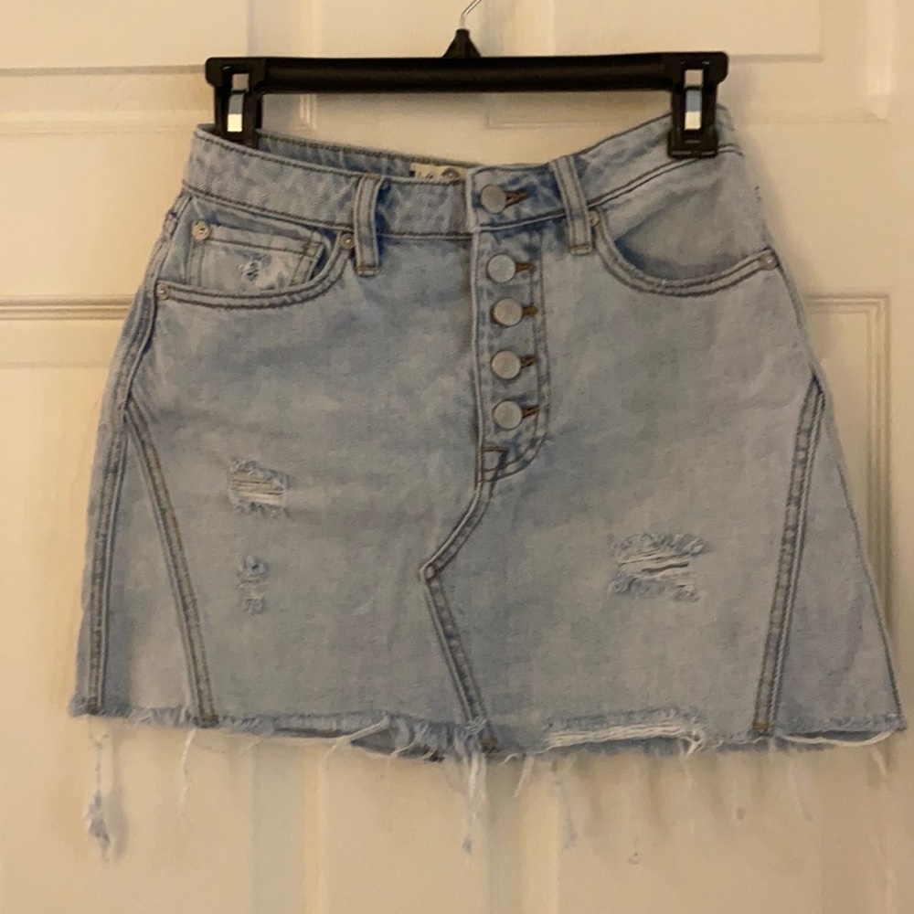 Free people denim mini skirt